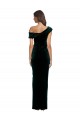 Purchase Stretch Velvet Sheath Long Sleeveless High Low Evening Dress