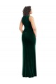 Purchase Stretch Velvet Trumpet Long Sleeveless Semi Formal Evening Dress
