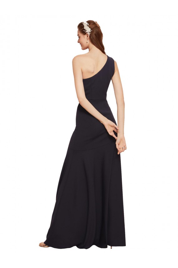 Purchase Stretch Crepe A-Line Long Sleeveless Dark Navy Prom Dresses