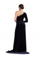 Purchase Stretch Velvet A-Line Sweep Train Long Sleeves Formal Evening Dress