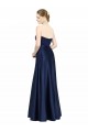 Purchase Stretch Satin A-Line Long Sleeveless Low Back Black Tie Evening Dress