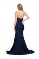 Purchase Stretch Crepe A-Line Sweep Train Sleeveless Low Back Formal Evening Dress