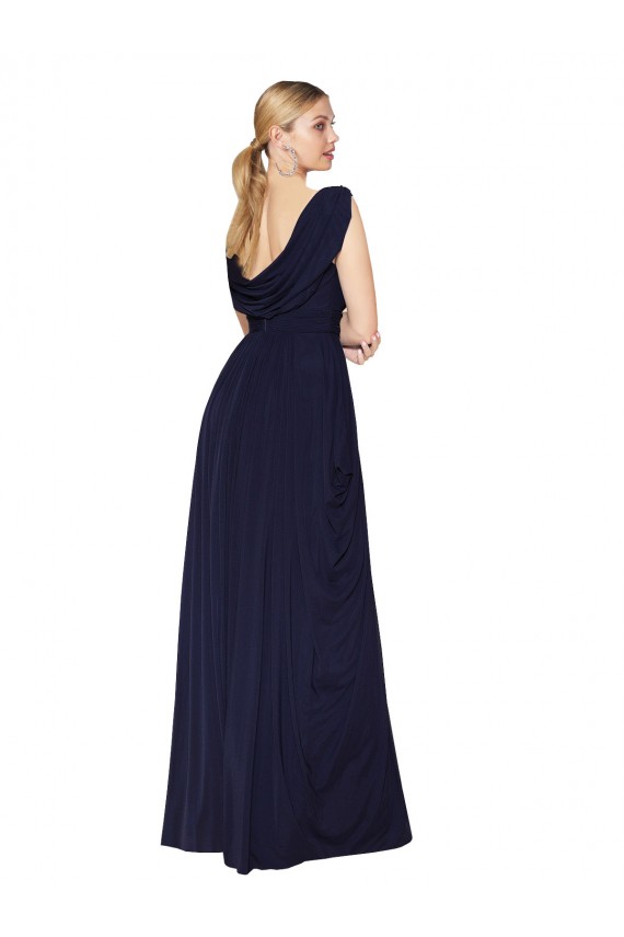 Purchase Soft Chiffon A-Line Sleeveless Dark Navy Formal Evening Dress