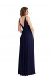 Purchase Soft Chiffon A-Line Long Sleeveless V-Back Front Slit Evening Dresses