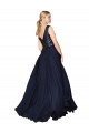 Purchase Soft Chiffon & Sequin A-Line Long Sleeveless V-Back Semi Formal Evening Dress