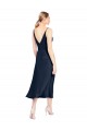 Purchase Stretch Satin A-Line Midi Length Sleeveless V-Back Formal Evening Dress