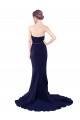 Purchase Stretch Crepe Mermaid Sweep Train Sleeveless Low Back Semi Formal Evening Dress