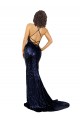 Purchase Sequin Mermaid Long Sleeveless Low Back Formal Evening Dress
