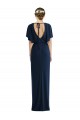 Purchase Spandex Sheath Short Sleeves Long Open Back Semi Formal Evening Dress