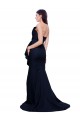 Purchase Stretch Crepe Sheath Sweep Train Sleeveless Low Back Dark Navy Prom Dresses