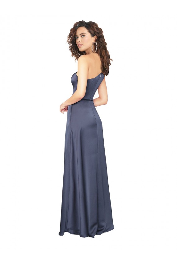 Purchase Silky Satin Long A-Line Sleeveless Formal Evening Dress