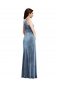 Purchase Stretch Velvet A-Line Long Sleeveless Evening Gown