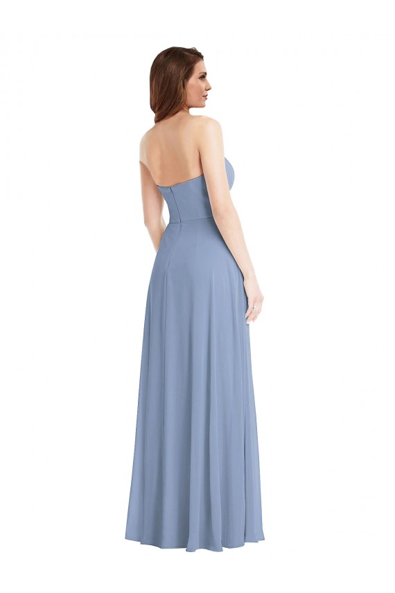 Purchase Soft Chiffon Long Sleeveless Front Slit Evening Dresses
