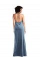Purchase Stretch Velvet Sheath Long Sleeveless V-Back Evening Dress