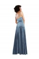 Purchase Stretch Velvet Sheath Long Sleeveless Criss Cross Open Back Semi Formal Evening Dress