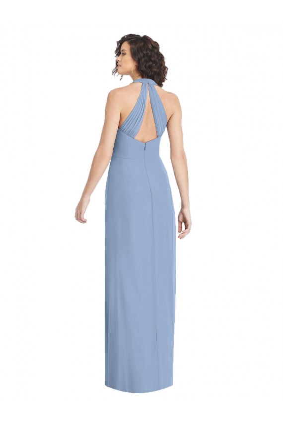 Purchase Soft Chiffon Trumpet Long Sleeveless Open Back Formal Evening Dress