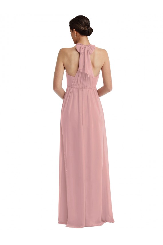 Purchase Soft Chiffon A-Line Sleeveless Dusty Pink Semi Formal Evening Dress