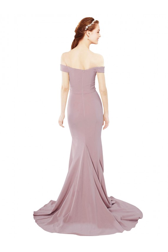 Purchase Stretch Crepe Mermaid Sweep Train Sleeveless Evening Dress