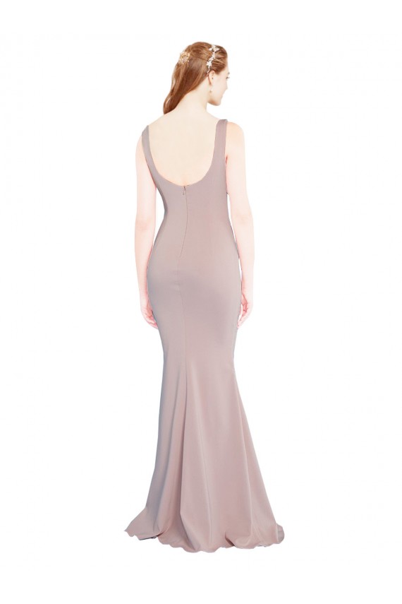 Purchase Stretch Crepe Mermaid Long Cap Sleeves Formal Evening Dress