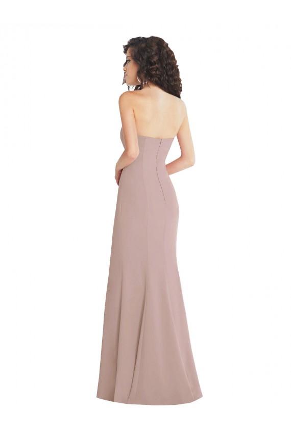 Purchase Stretch Crepe Mermaid Long Sleeveless Dusty Pink Formal Dress