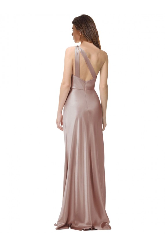 Purchase Stretch Satin Sheath Long Sleeveless Open Back Formal Evening Dress