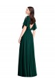 Purchase Soft Chiffon A-Line Long Bell Sleeves V-Back Semi Formal Evening Dress