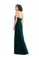 Purchase Soft Chiffon A-Line Long Sleeveless Low Back Ever Green Evening Dresses