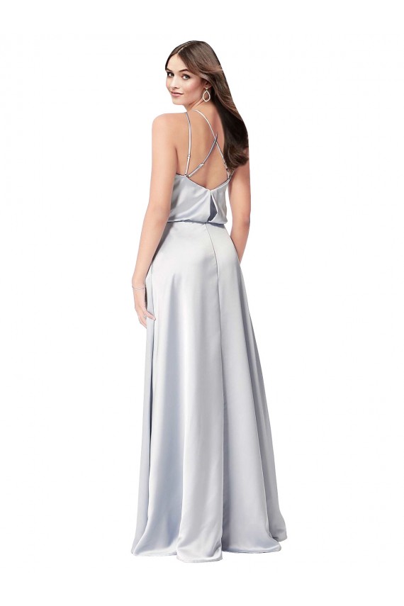 Purchase Silky Satin A-Line Long Sleeveless Low Back Formal Evening Dress