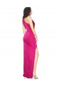 Purchase Silky Satin Sheath Long Sleeveless High Side Slit Prom Dresses