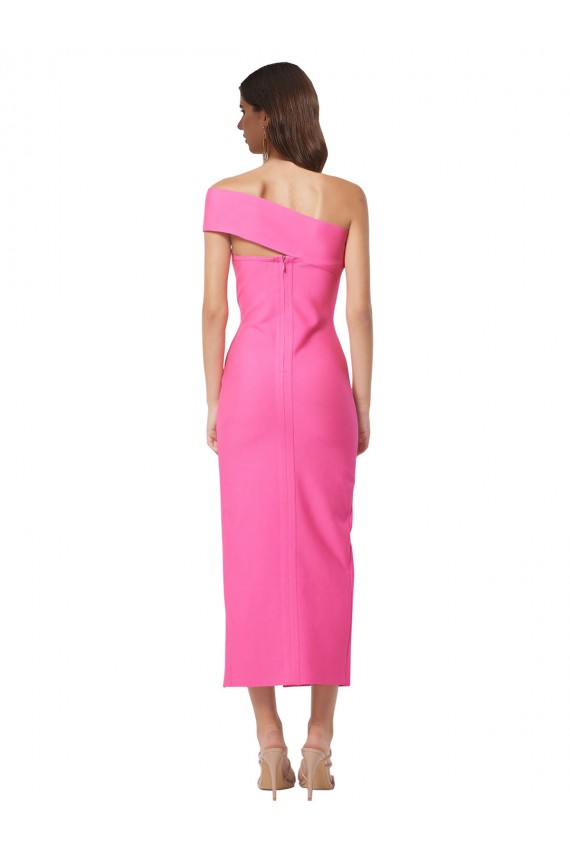 Purchase Stretch Crepe Sheath Midi Length Sleeveless Formal Evening Dress