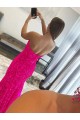 Purchase Velvet Sequin Sheath Sweep Train Sleeveless High Side Slit Prom Dress