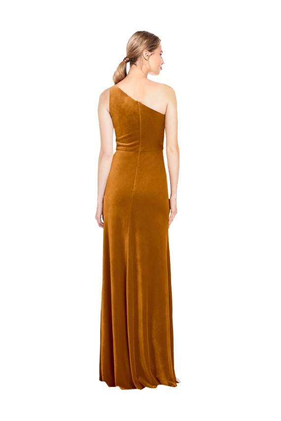Purchase Stretch Velvet A-Line Long Sleeveless Formal Evening Dress