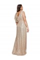 Purchase Sequin A-Line Long Sleeveless Black Tie Plus Size Evening Dress