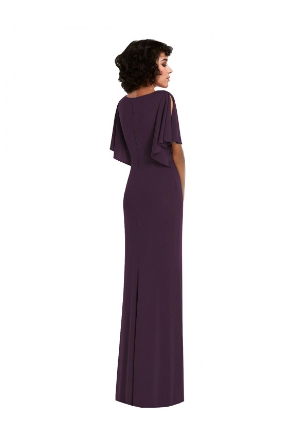 Purchase Spandex Sheath Long Split Sleeves Formal Evening Dress