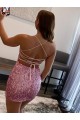 Purchase Velvet Sequin Sheath Short Sleeveless Evening Gowns