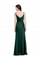 Purchase Stretch Satin Sheath Long Sleeveless V-Back Black Tie Evening Dress