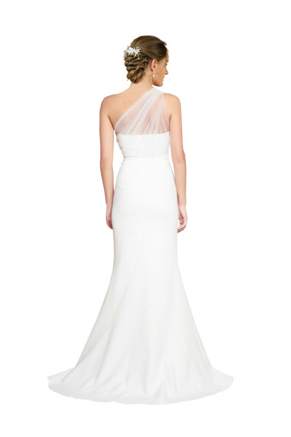 Purchase Stretch Crepe & Tulle Mermaid Sweep Train Sleeveless Formal Evening Dress
