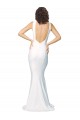Purchase Stretch Crepe Sheath Long Sleeveless High Neck Low Back Prom Dresses