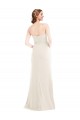 Purchase Stretch Crepe Trumpet Long Sleeveless Ivory Semi Formal Evening Dress