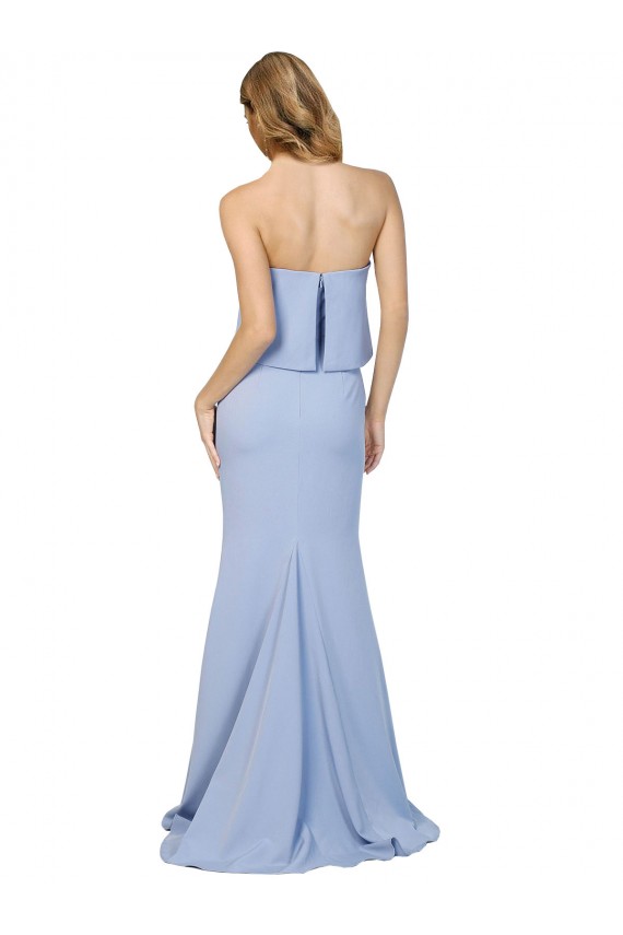 Purchase Stretch Crepe A-Line Long Sleeveless Low Back Formal Dress