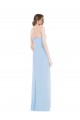 Purchase Soft Chiffon A-Line Long Sleeveless Pleated Front Slit Evening Dresses