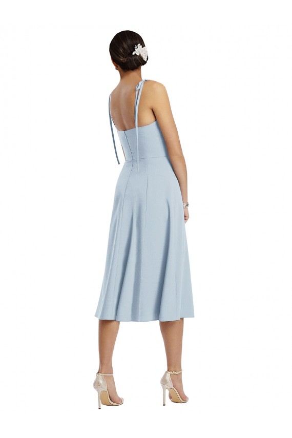 Purchase Stretch Crepe A-Line Midi Length Sleeveless Evening Dress