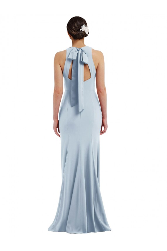 Purchase Stretch Crepe Trumpet Long Sleeveless Open Back Formal Evening Dress