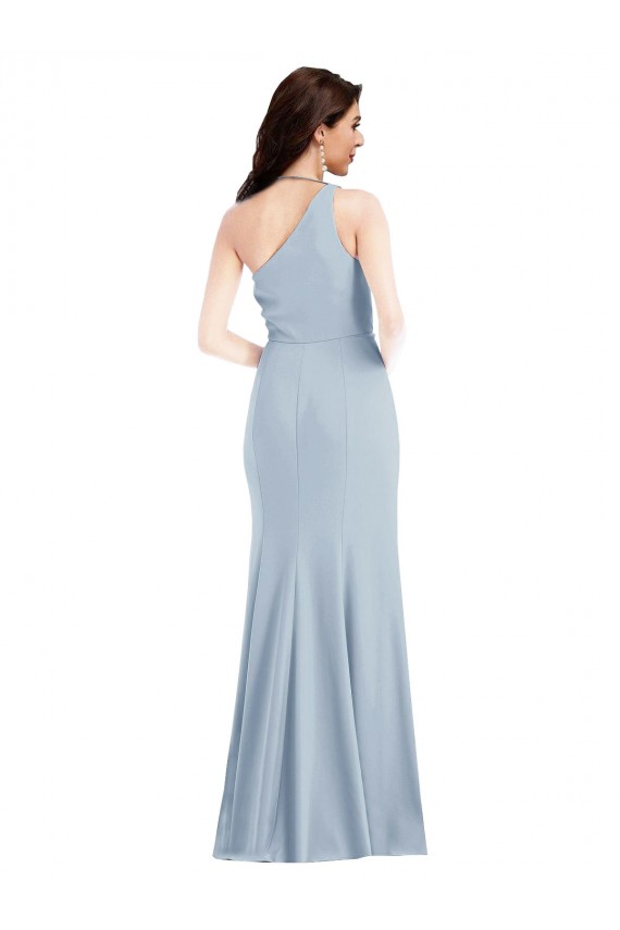 Purchase Stretch Crepe Trumpet Trumpet Sleeveless Light Sky Blue Formal Dress