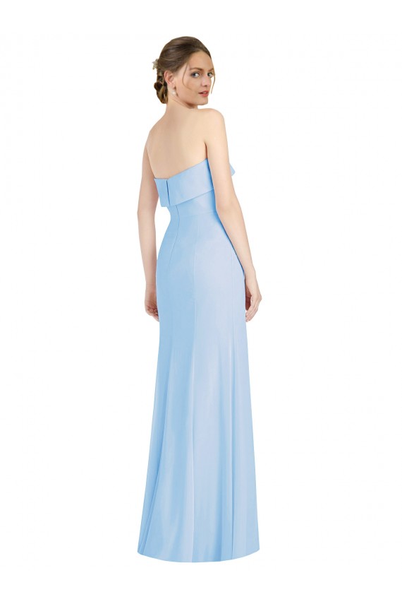 Purchase Soft Chiffon Trumpet Long Sleeveless Low Back Black Tie Evening Dress