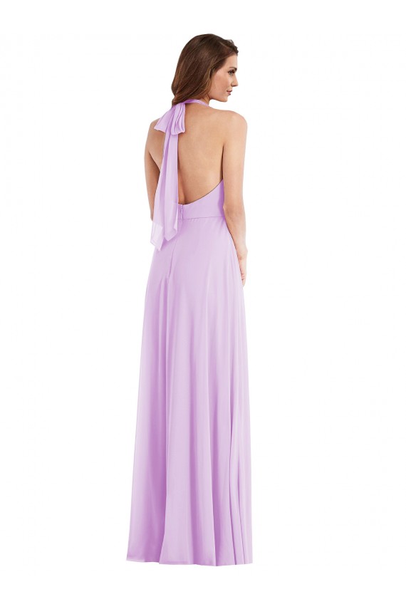 Purchase Soft Chiffon A-Line Sleeveless Lilac Semi Formal Evening Dress