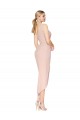Purchase Stretch Crepe Mermaid Knee Length Sleeveless V-Back High Low Evening Dress