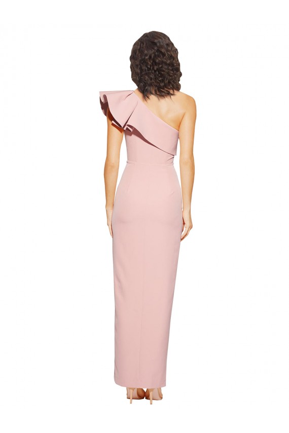 Purchase Stretch Crepe Sheath Long Sleeveless One Shoulder Prom Dresses