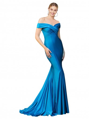 Purchase Satin Mermaid Long Sleeveless Formal Evening Dress
