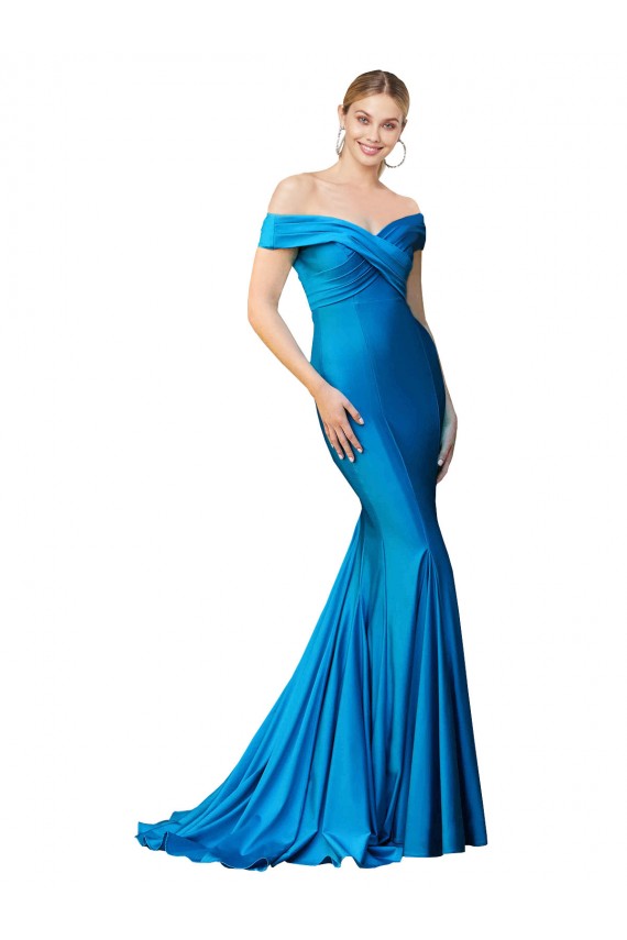 Purchase Satin Mermaid Long Sleeveless Formal Evening Dress